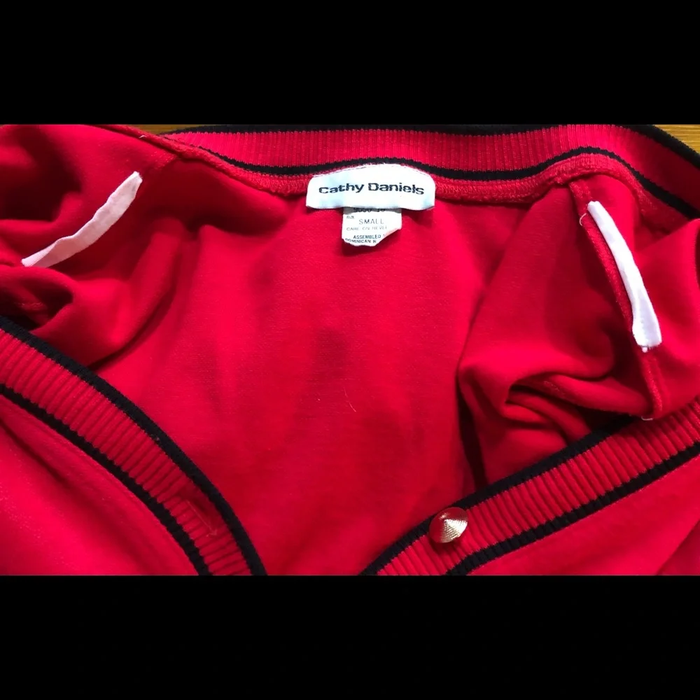 Cathy Daniels Acrylic Collegiate Cardigan Size Small - Picture 5 of 6